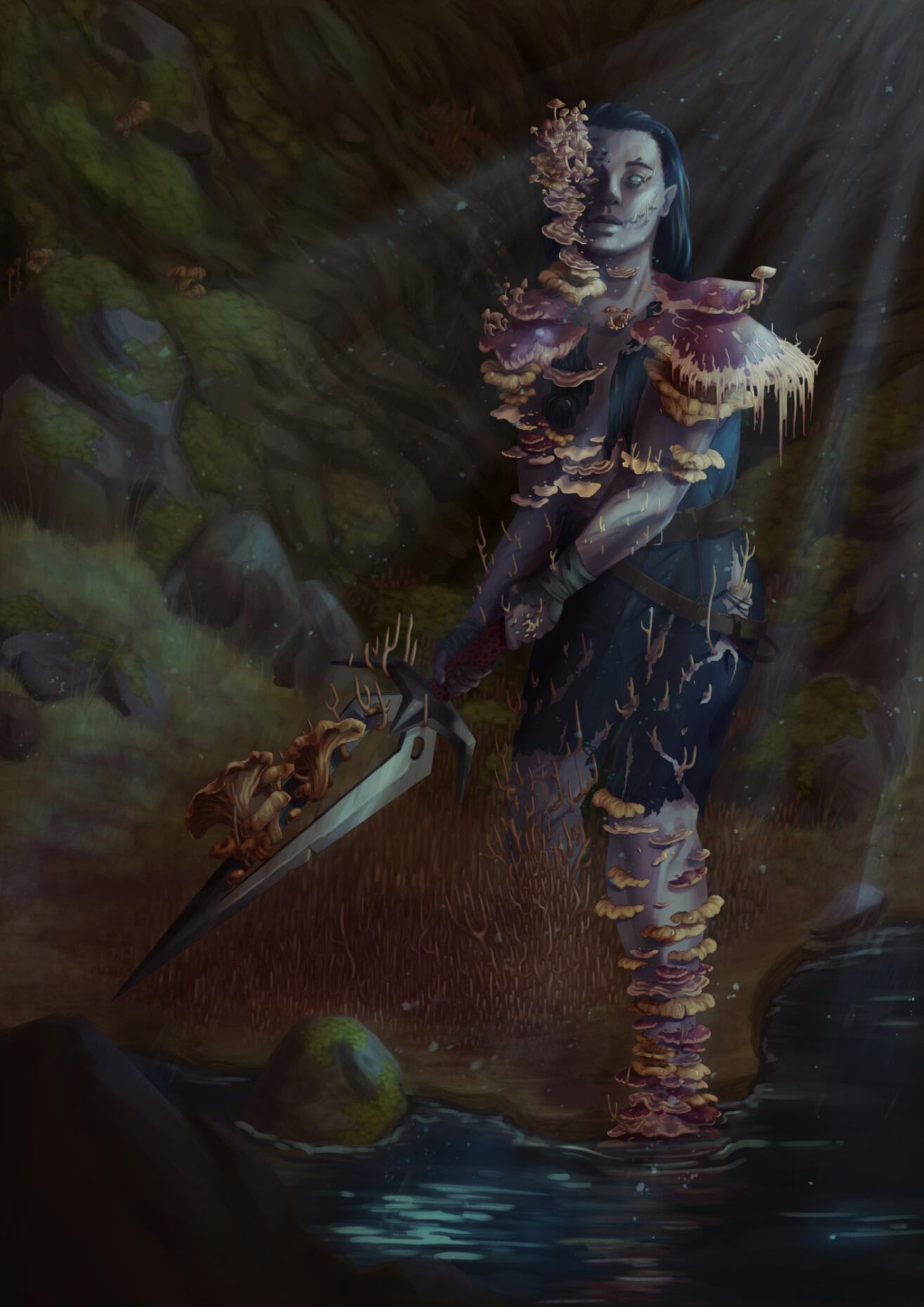 mushroom warrior illustration