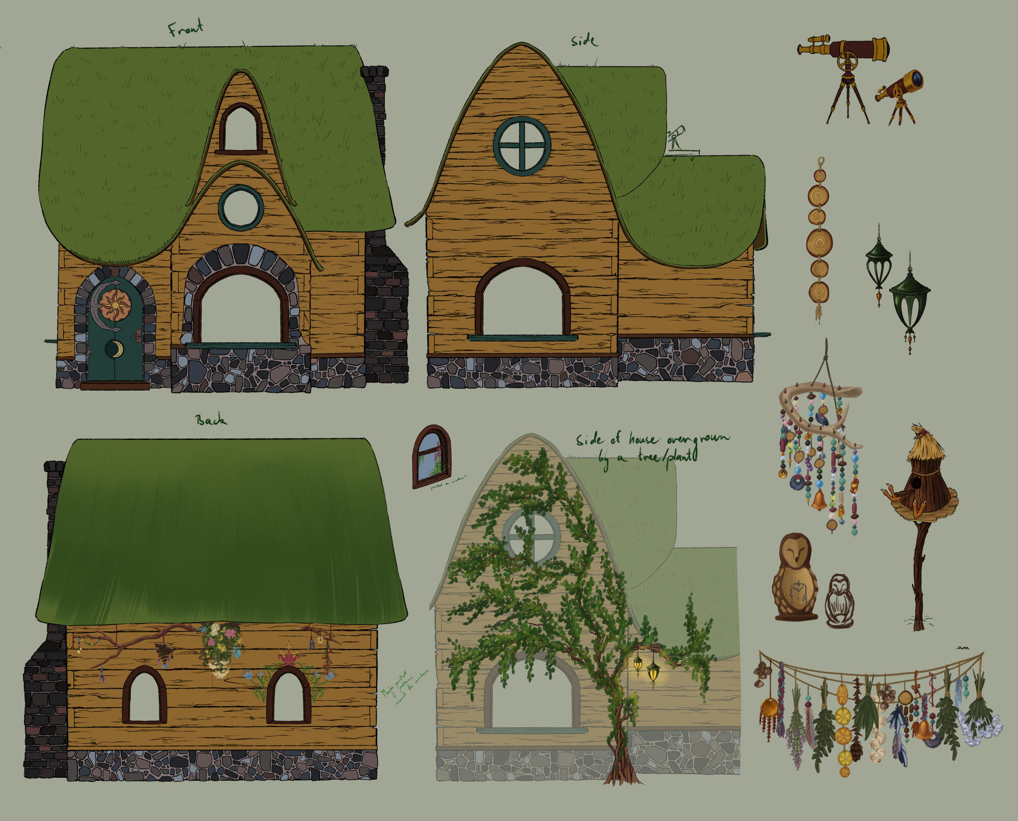witch&#39;s house ortographic and details